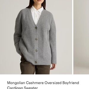 Quince Mongolian Cashmere Oversized Boyfriend Cardigan